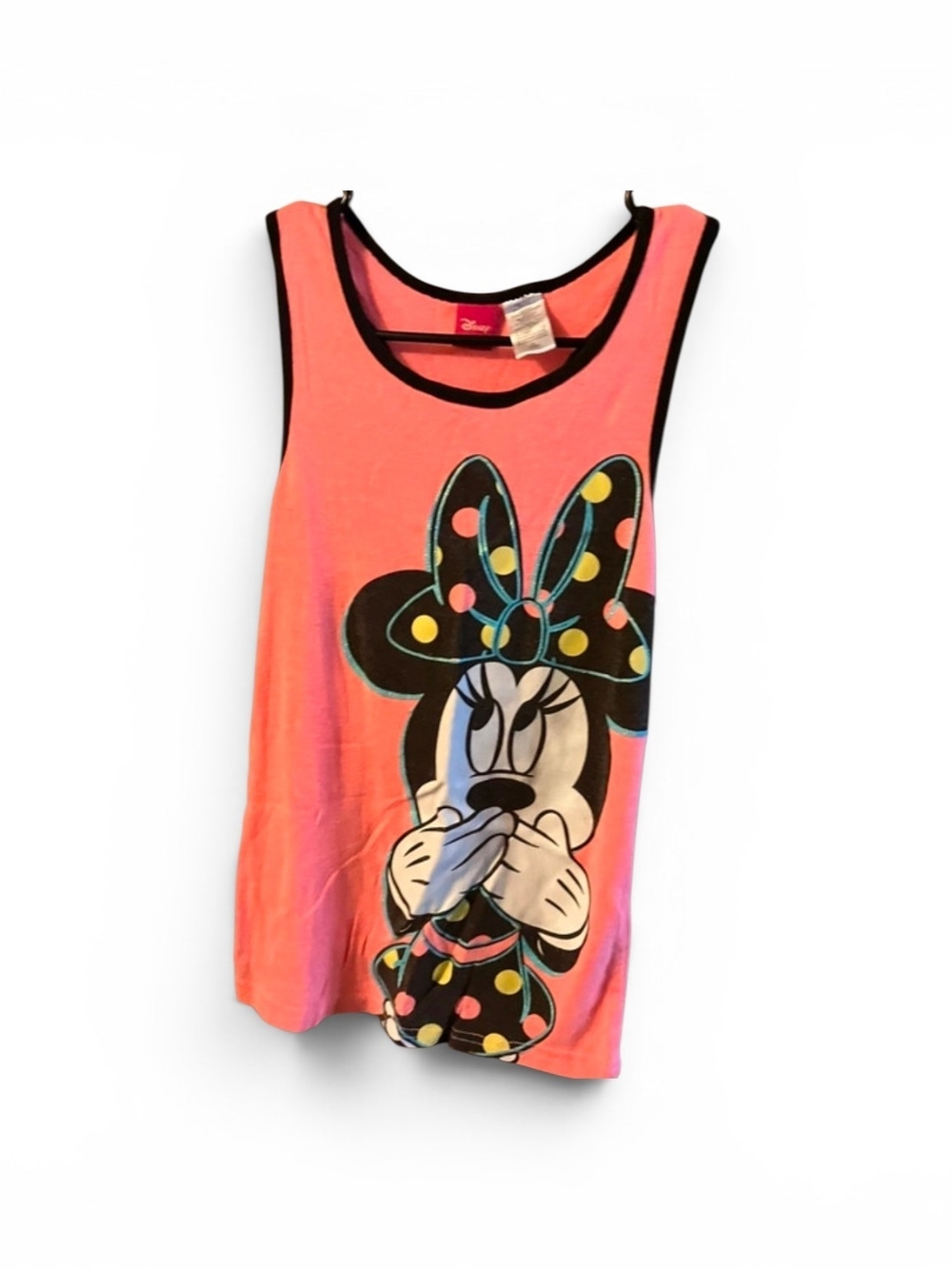 🌸 Disney Minnie Mouse Pink Sleeveless Tank Top Girls Graphic Shirt 🎀 Size 14